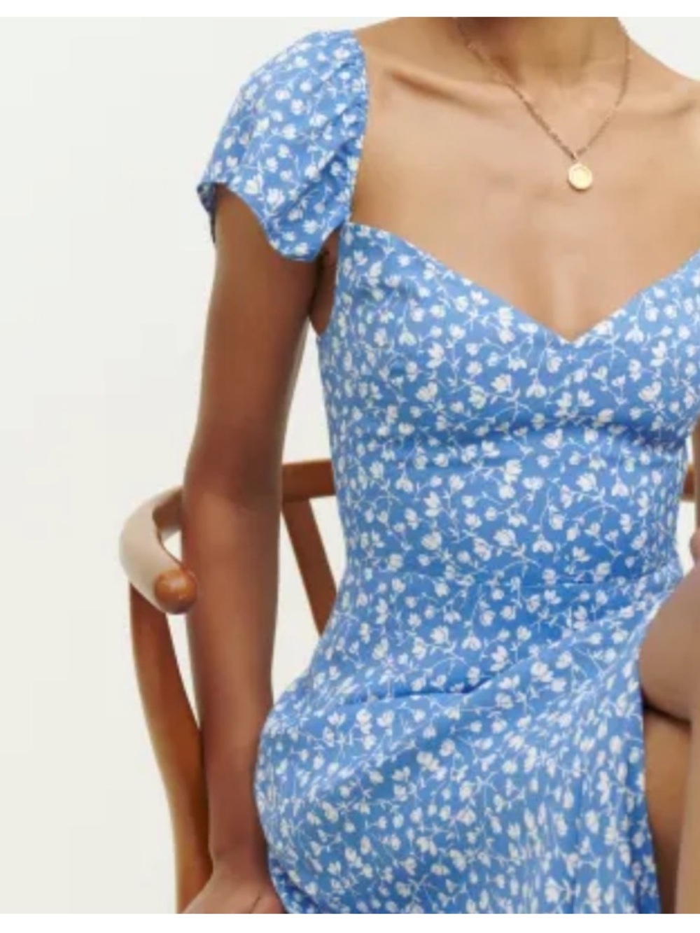 Reformation Baxley Marie Blue Floral Midi Dress - Picture 2 of 8